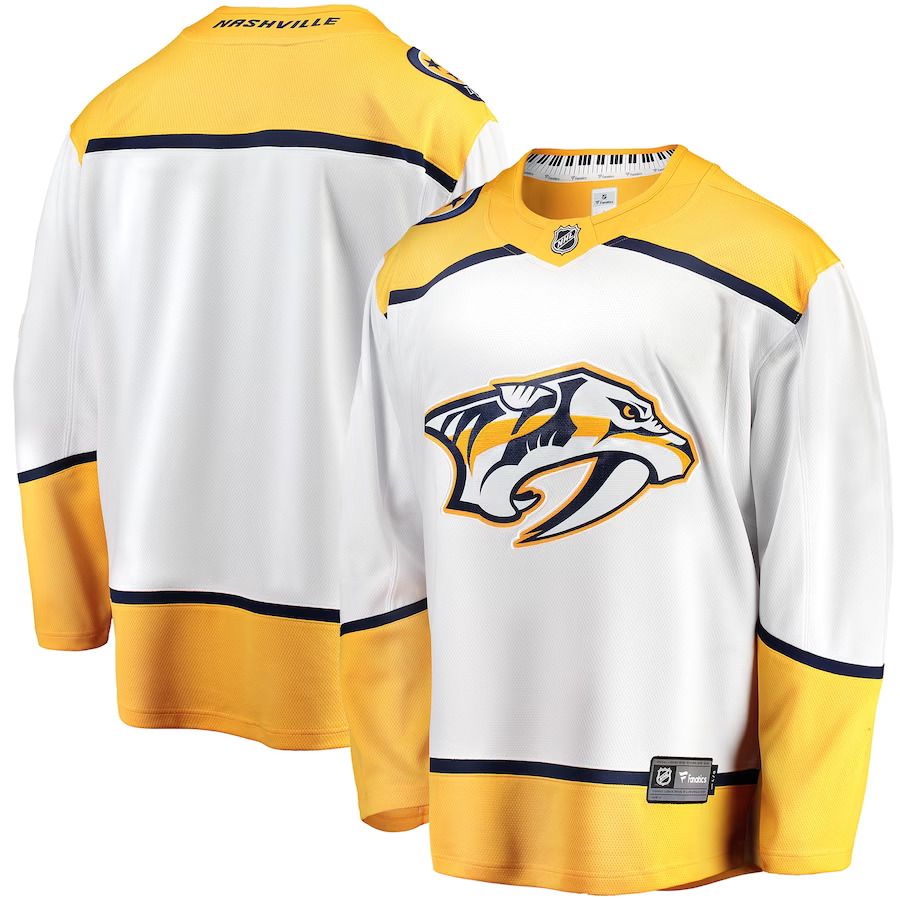 Men Nashville Predators Fanatics Branded White Breakaway Away NHL Jersey->nashville predators->NHL Jersey